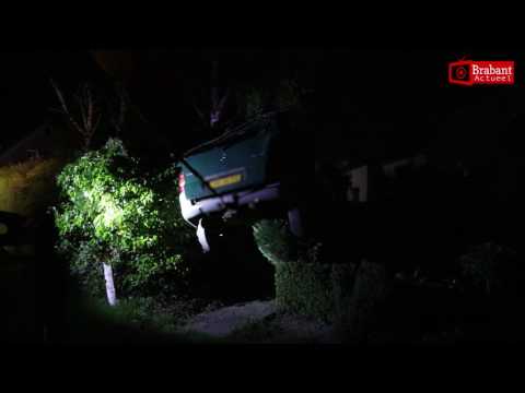(VIDEO) 01-06-2017 Enorme ravage na eenzijdig ongeval in Heerle, bestuurder aangehouden