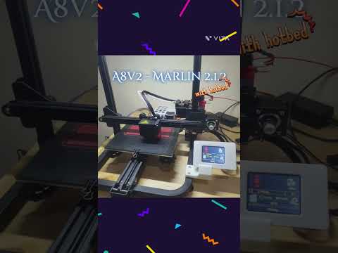 Anet A8 v2 with Marlin firmware 2.1.2 and hot bed. Using external thermostat and with the mainboard.