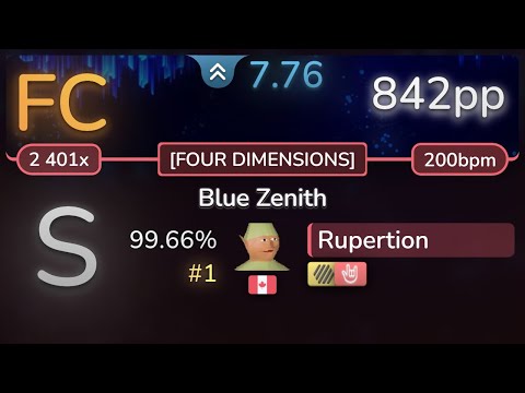 Rupertion | xi - Blue Zenith [FOUR DIMENSIONS] +HDHR 99.66% (#1 842pp FC) - osu!