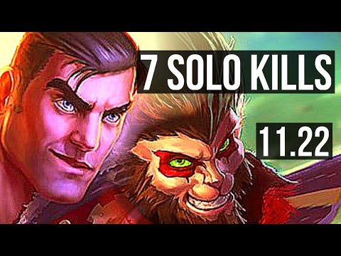 JAYCE vs WUKONG (TOP) (DEFEAT) | 7 solo kills | KR Diamond | 11.22