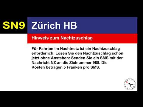 ZVV Fixansage, Nachtzuschlag SMS (etwa 2016-2017)