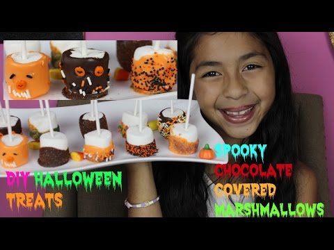 DIY Halloween Marshmallows| Halloween Treats Chocolate Marshmallows Video