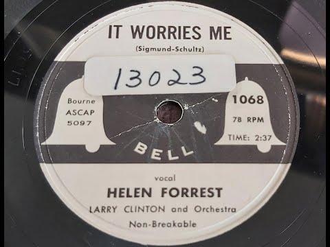 Helen Forrest 'It Worries Me' 1954 78 rpm