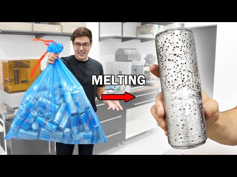 Melting down 100 cans of Red Bull into just 1