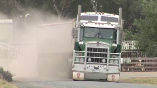 preview picture of video 'Australian Trucks: Road Trains and B Doubles at Deniliquin'