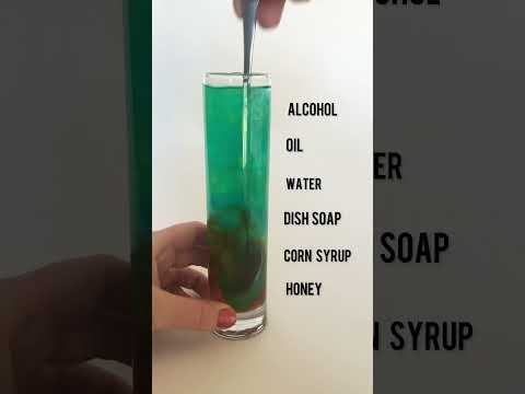 density tower made out of liquids varying in densities… #science #chemistry #density