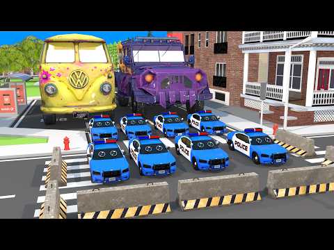 2 Angry Giant Vehicles Surround McQueen and the Police – How Can They Escape?