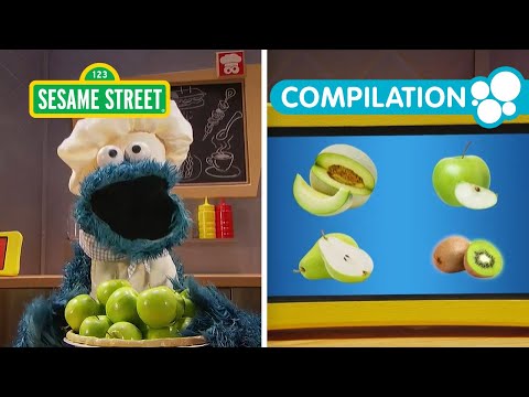 Sesame Street: Green Fruits & Vegetables! | 1+ HOUR Cookie Monster's Foodie Truck Compilation!