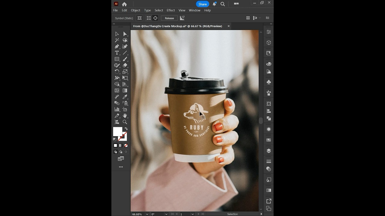 Adobe Illustrator 2025 Tips - How to Create a Mockup Logo on Cup #ducthangds