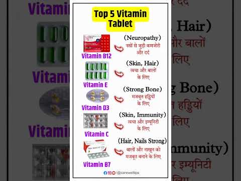 5 Most Common Vitamins Tablets Name and Uses 💊 || #tablet #multivitamin #viral