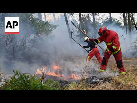 Video Thumbnail: Firefighters still putting out smaller fires as French authorities evacuate some Bordeaux suburbs