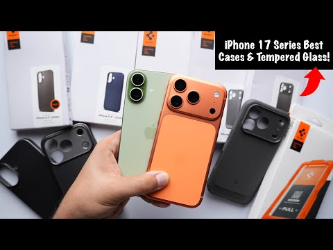 iPhone 17 Series Best Cases & Tempered Glass 🔥| Spigen Ultra Hybrid, Liquid Air, Thin Fit etc.
