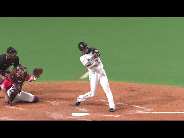 【4回裏】ファイターズ・清水 直球を逆方向へ鮮やかなホームラン!! 2018/10/10 F-M