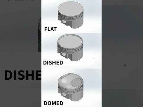 Flat vs Dished vs Domed Pistons #automobile #pistons #mechanisms