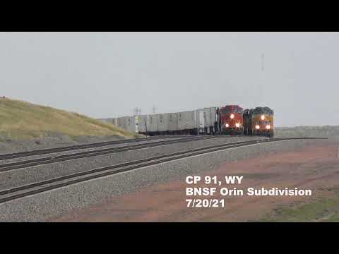 Intermodal and Coal Train Race Through Wyoming's Powder River Basin