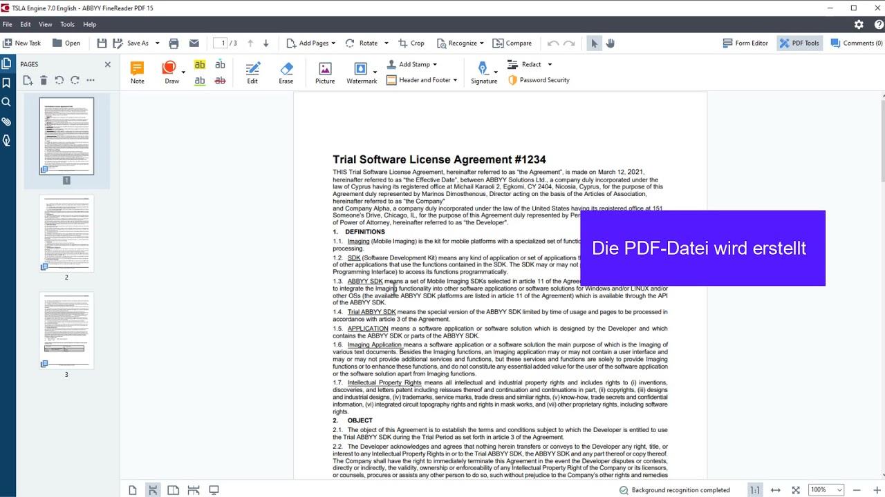 ABBYY FineReader PDF 16 Standard ESD, abonnement, utilisateur unique, 3 ans