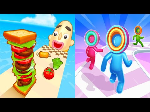 Sandwich Runner VS Layer Man 3D - All Levels Gameplay Android iOS Ep 1