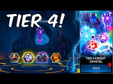 *NEW* TIER 4 KNIGHT CRYSTAL OPENING! 5 STAR BOT?! - Transformers: Forged To Fight