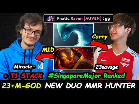 NEW DUO Miracle Ember Spirit + 23savage Morphling + T1 Stack #SingaporeMajor Ranked Dota 2 Gameplay