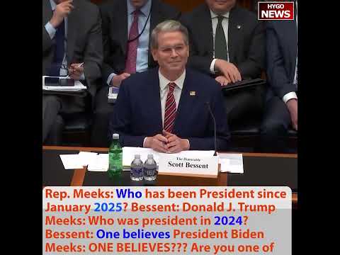 Rep Waters: '1st time we've met correct?' Bessent: No, ma'am Bahamas; trigger joke Dem FREAKS OUT