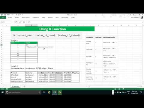 How to use IF function in Excel