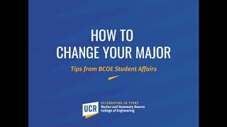 How to Change Your Major