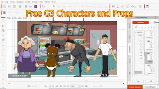 G3 Characters Pack Cartoon Animator 4 | 2D Props Pack | 2D scene pack | 2d Tutorial in Hindi\Urdu