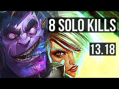 DR. MUNDO vs RIVEN (TOP) | 8 solo kills, 300+ games | NA Diamond | 13.18