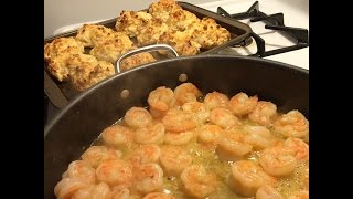 preview picture of video 'Shrimp Scampi - Sunday Dinner! #14, Cheddar Biscuits Too!'