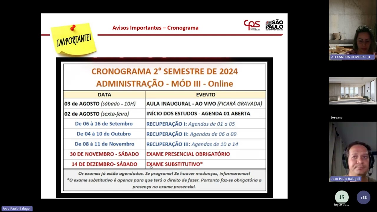 Aula ao Vivo Agenda 01 a 03 - 22-08-2024 - Gravação de Reunião
