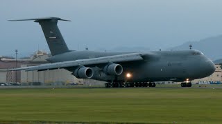 C-5 スーパーギャラクシー 横田基地へ着陸 アメリカ空軍大型輸送機 テキサス州サンアントニオ統合基地ケリーフィールド所属 USAF Yokota C5M SuperGalaxy 433AW