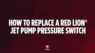 How to Replace the Pressure Switch on a Red Lion Jet Pump