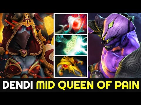 how DENDI Queen of Pain deal with Counterpick Faceless Void 7.26 Dota 2