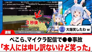 ぺこら、マイクラで起こった事故が面白すぎると視聴者の間で話題になる【反応集】