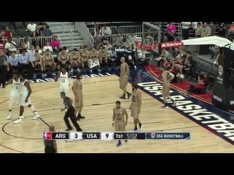 DeAndre Jordan And One Dunk  Argentina vs USA  July 22, 2016  2016 USA Basketball Showcase