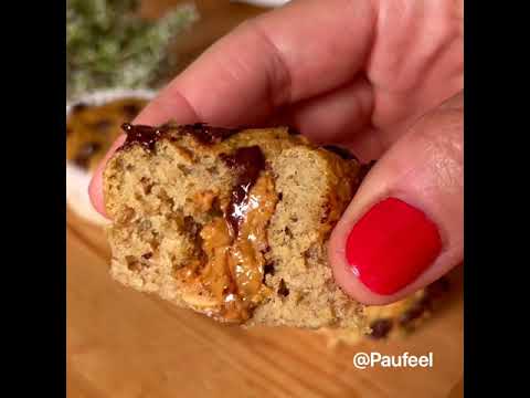 LOS MEJORES MUFFINS DE PLÁTANO RELLENOS! SIN AZÚCAR Y SIN GLUTEN!