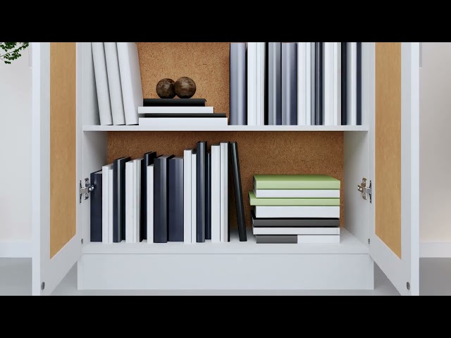 Video teaser per 802714 vidaXL Book Cabinet White 82,5x30,5x115 cm Engineered Wood