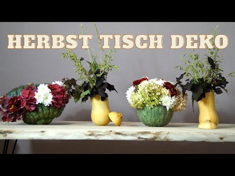 , title : 'Herbst Deko mit Kürbissen und Blumen | DIY Tisch Deko ganz natürlich'