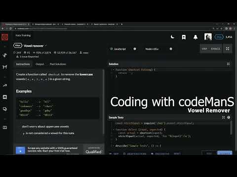Codewars Javascript Vowel Remover