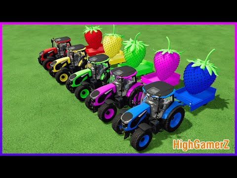 LOAD AND TRANSPORT GIANT STRAWBERRY WITH MINI LANDINI TRACTORS - Farming Simulator 22