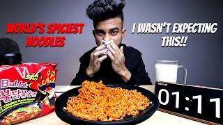 Nuclear Fire Noodles Challenge 2X spicy Mukbang  A