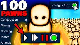 Can I Survive in Rimworld with 100 Pawns? (No Pause)