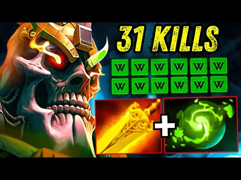 Insane Burst Damage Wraith King Radiance + Refresher Orb Builds 31Kills Dota 2