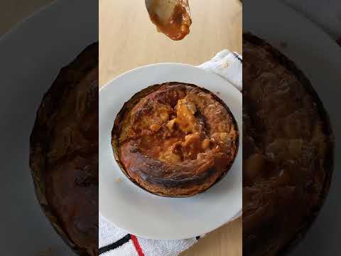 Trying a Fray Bentos Breakfast Pie on holiday.