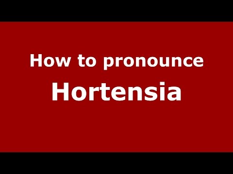 How to pronounce Hortensia (Colombian Spanish/Colombia)  - PronounceNames.com