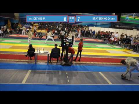 T32. STATSENKO Oleksiy (UKR) - DE VOS Pieter (BEL). Sabre men.