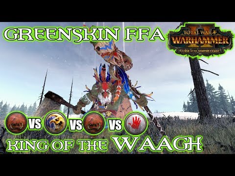 Total War: Warhammer II Battlecast #130 - (FFA) KING OF THE WAAAGH - All Greenskin FFA!