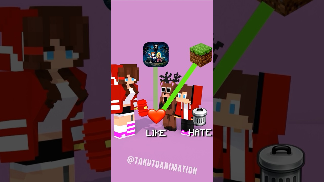 JJ's Sister Choose Roblox vs Minecraft😁 - MAIZEN Minecraft Animation #funny #shorts