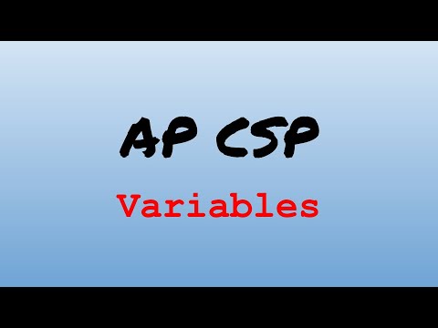 AP CS Principles Exam Review - Variables