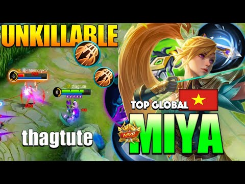 Miya Unkillable, WTF DMG!! Totally Dominate the Game | Top Global Miya by Thagtute ~ MLBB